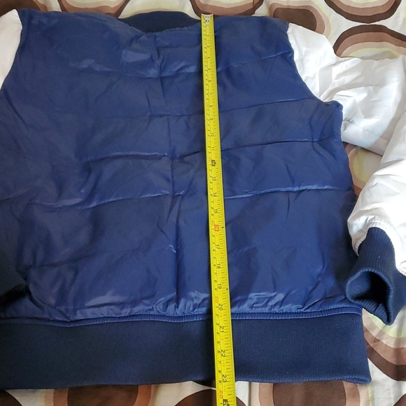 Women Blue/White True Religion Bubble Coat Sz S/P - Picture 6 of 7